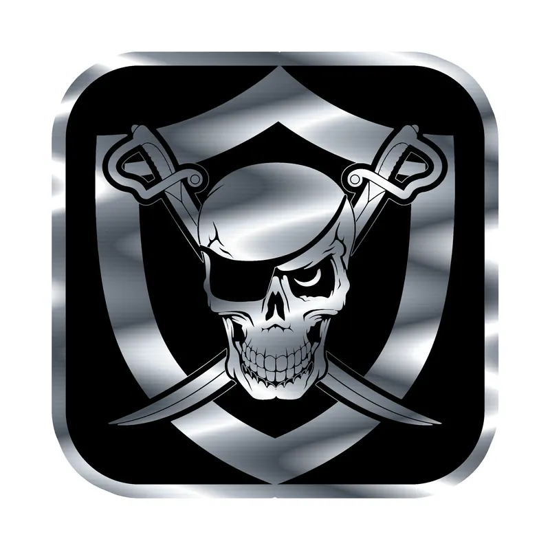 Las Vegas Raiders - Image 7 - Silver Chrome Vinyl Sticker - Custom Size