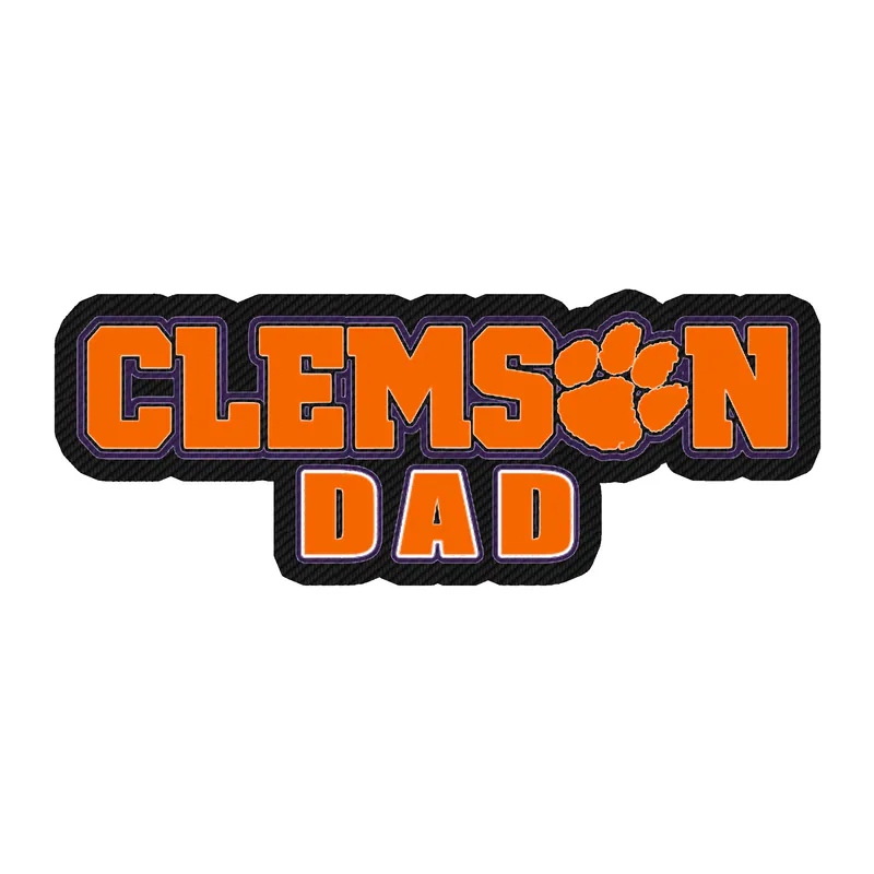 Clemson Tigers - Image 1 - Carbon Fiber Vinyl Decal - Custom Size
