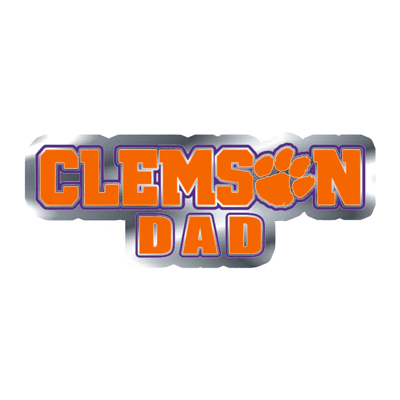 Clemson Tigers - Image 1 - Silver Chrome Vinyl Decal - Custom Size