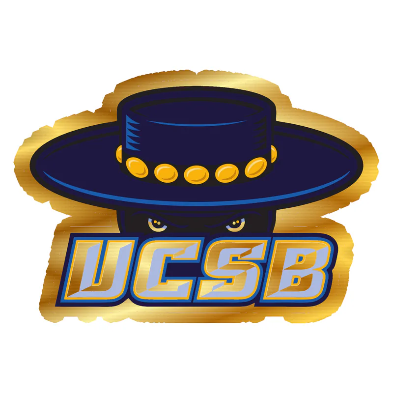 UCSB - Ole Head - Gold Chrome Vinyl Decal - Custom Size