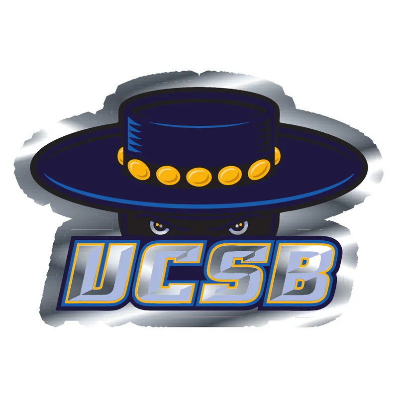 UCSB - Ole Head - Silver Chrome Vinyl Decal - Custom Size