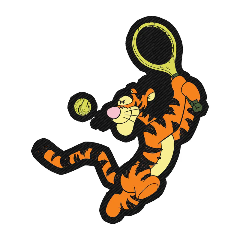 Winnie The Pooh - Tigger - Carbon Fiber Vinyl Sticker - Custom Size