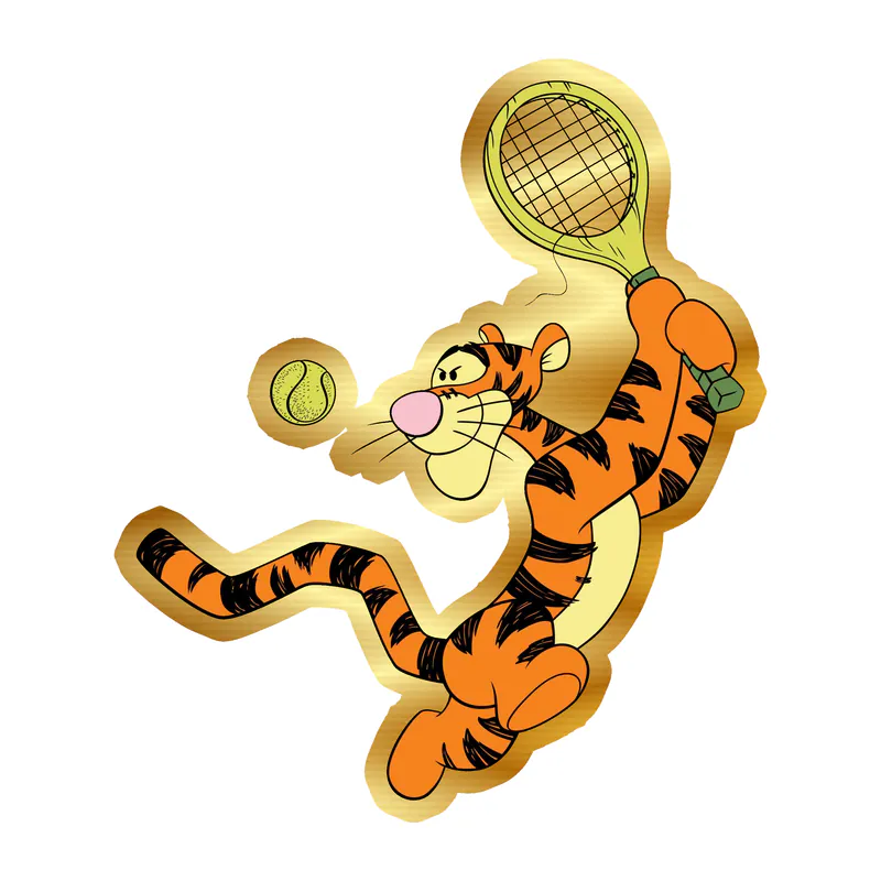 Winnie The Pooh - Tigger - Gold Chrome Vinyl Sticker - Custom Size