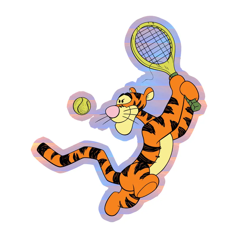 Winnie The Pooh - Tigger - Holographic Vinyl Sticker - Custom Size