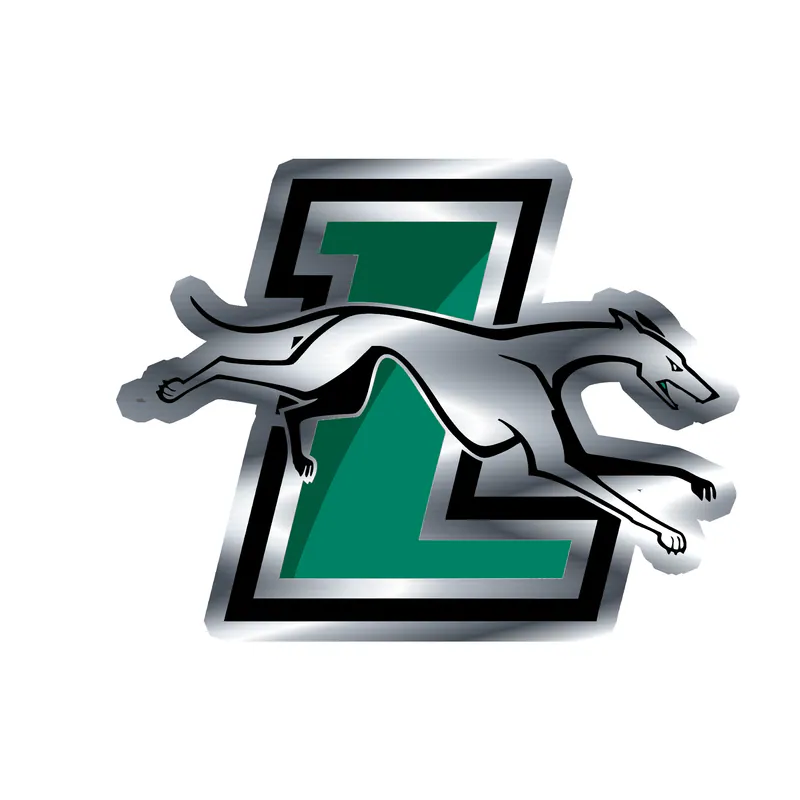 Loyola Greyhounds - L With Greyhound - Silver Chrome Vinyl Decal - Custom Size