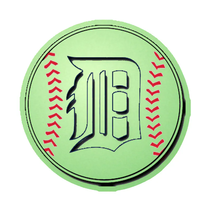 Detroit Tigers - Baseball - Glow in the Dark Vinyl Sticker - Custom Size