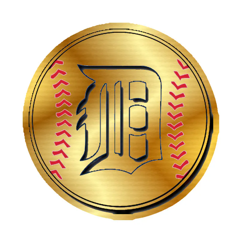 Detroit Tigers - Baseball - Gold Chrome Vinyl Sticker - Custom Size