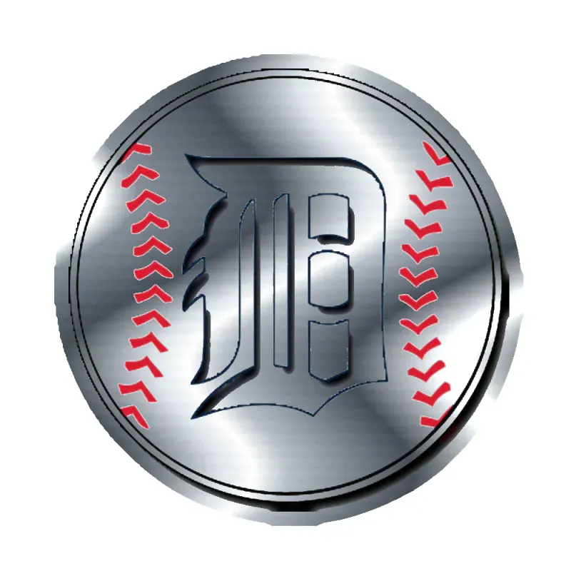 Detroit Tigers - Baseball - Silver Chrome Vinyl Sticker - Custom Size