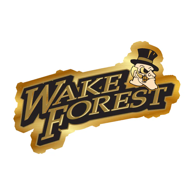 Wake Forest Demon Deacon - WF - Image 3 - Gold Chrome Vinyl Decal - Custom Size