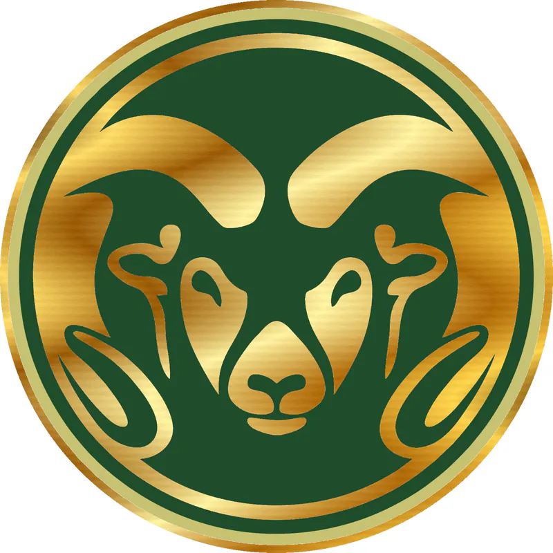 Colorado State Rams - Image 1 - Gold Chrome Vinyl Decal - Custom Size