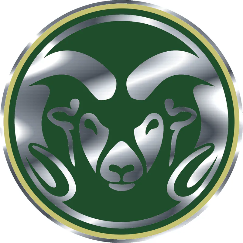 Colorado State Rams - Image 1 - Silver Chrome Vinyl Decal - Custom Size