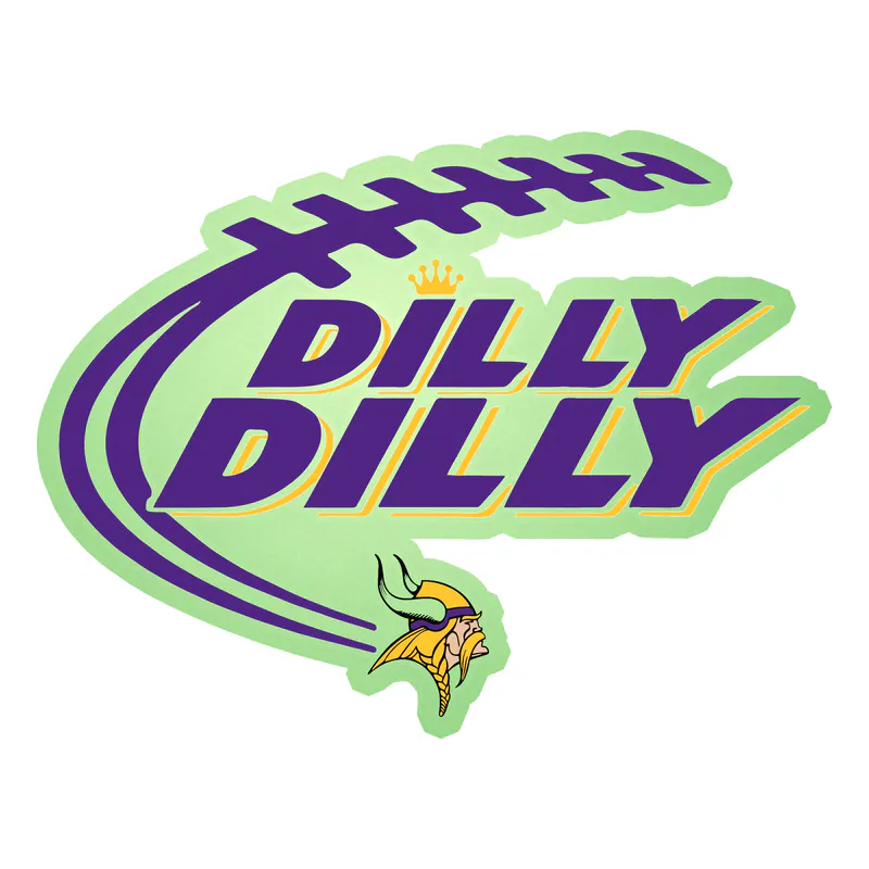 Minnesota Vikings - Dilly Dilly - Glow in the Dark Vinyl Sticker - Custom Size