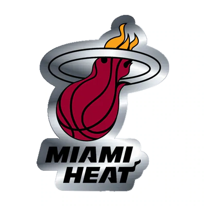Miami Heat - Image 8 - Silver Chrome Vinyl Sticker - Custom Size