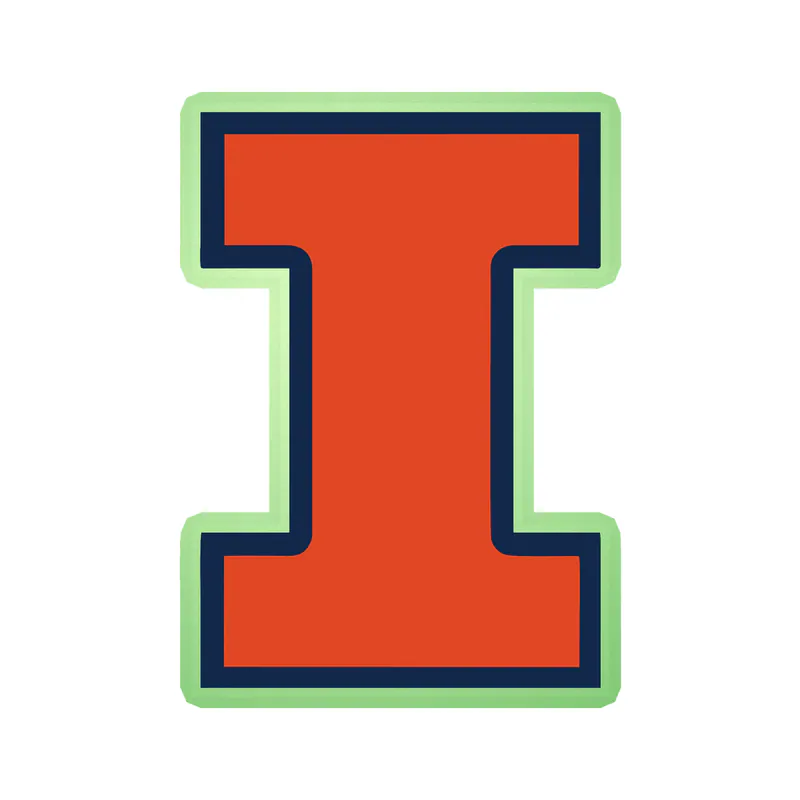 University of Illinois - Image 1 - Glow in the Dark Vinyl Decal - Custom Size