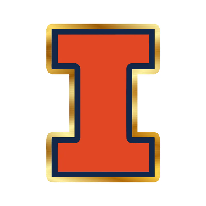 University of Illinois - Image 1 - Gold Chrome Vinyl Decal - Custom Size