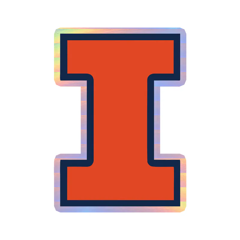 University of Illinois - Image 1 - Holographic Vinyl Decal - Custom Size