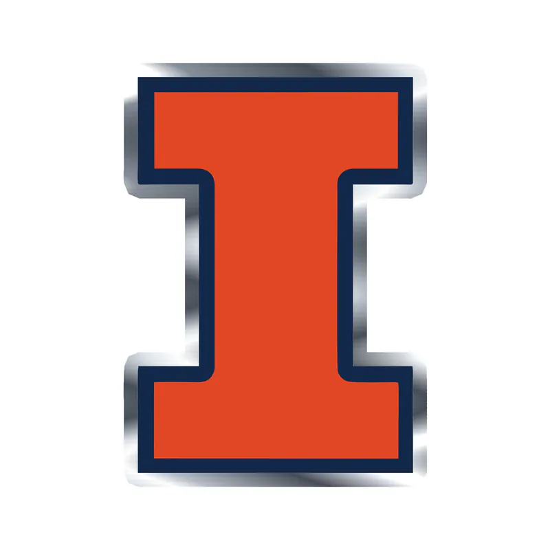 University of Illinois - Image 1 - Silver Chrome Vinyl Decal - Custom Size