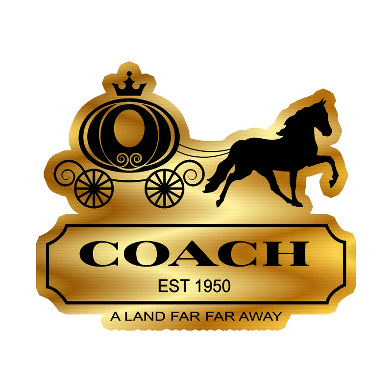 Cinderella's Coach Gold Chrome Vinyl Sticker - Custom Size