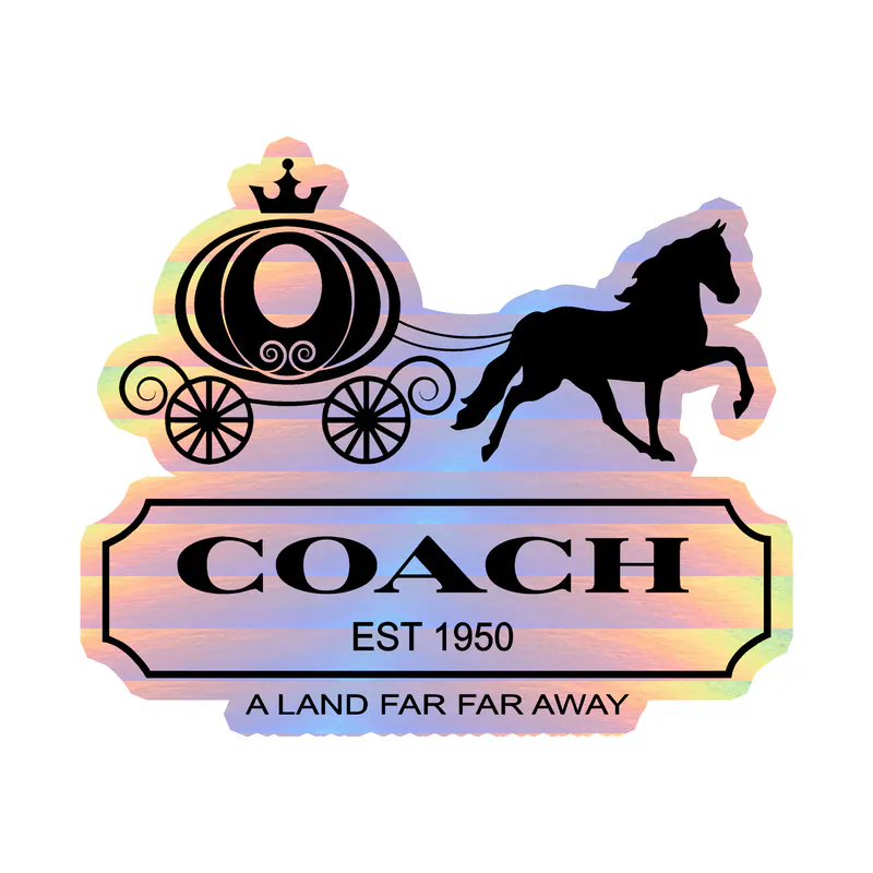 Cinderella's Coach Holographic Vinyl Sticker - Custom Size