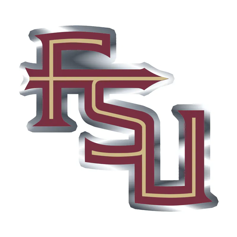 Florida State Seminoles - Image 4 - Silver Chrome Vinyl Decal - Custom Size