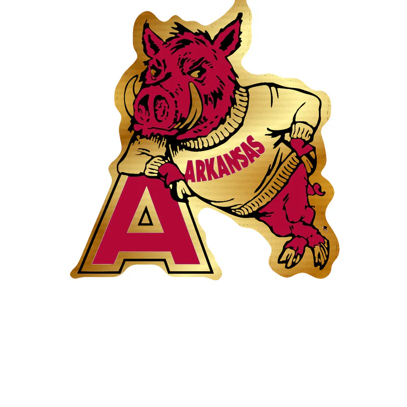 Arkansas Razorbacks - Image 20 - Gold Chrome Vinyl Decal - Custom Size