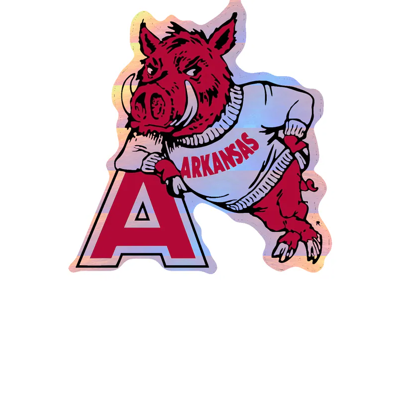 Arkansas Razorbacks - Image 20 - Holographic Vinyl Decal - Custom Size
