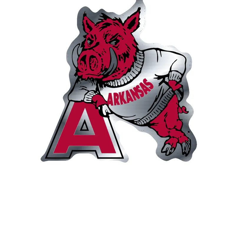 Arkansas Razorbacks - Image 20 - Silver Chrome Vinyl Decal - Custom Size