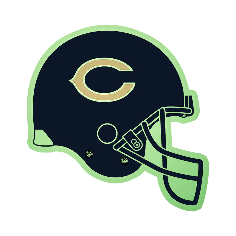 Chicago Bears - Helmet With C 2 - Glow in the Dark Vinyl Sticker - Custom Size