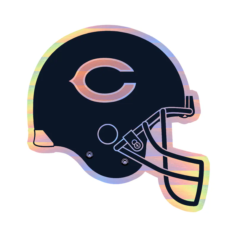 Chicago Bears - Helmet With C 2 - Holographic Vinyl Sticker - Custom Size