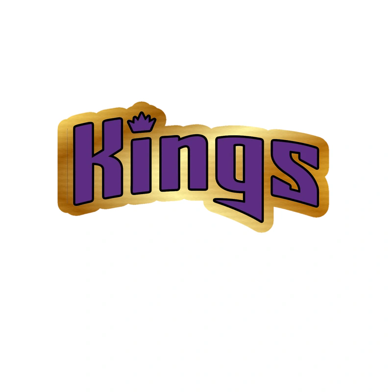 Sacramento Kings - Image 1 - Gold Chrome Vinyl Sticker - Custom Size