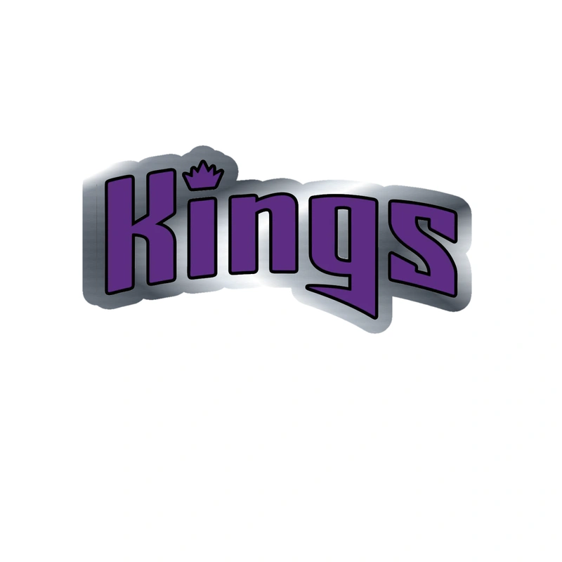 Sacramento Kings - Image 1 - Silver Chrome Vinyl Sticker - Custom Size