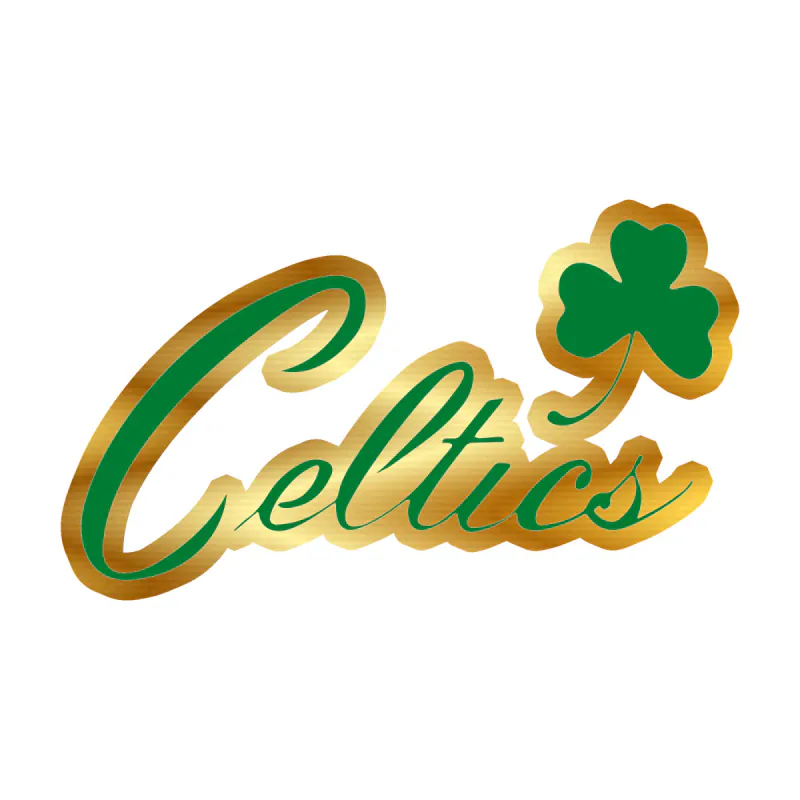 Boston Celtics - Green Circle With Clover - Image 2 - Gold Chrome Vinyl Sticker - Custom Size