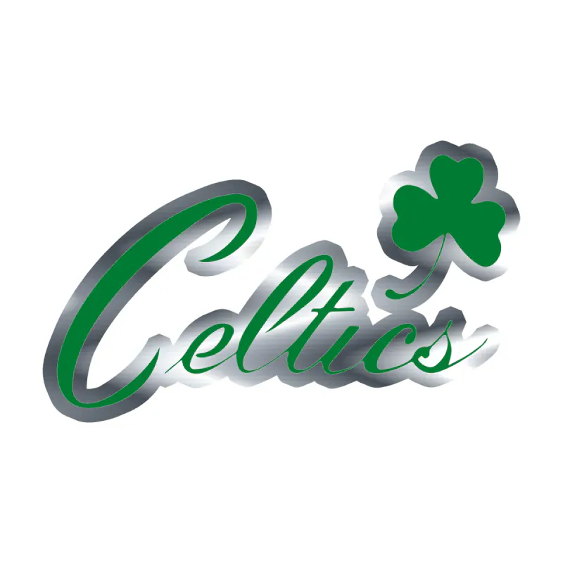 Boston Celtics - Green Circle With Clover - Image 2 - Silver Chrome Vinyl Sticker - Custom Size