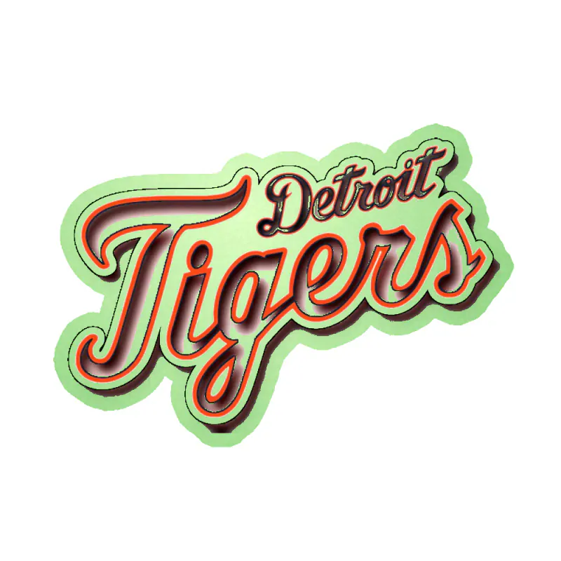 Detroit Tigers - Name - Glow in the Dark Vinyl Sticker - Custom Size