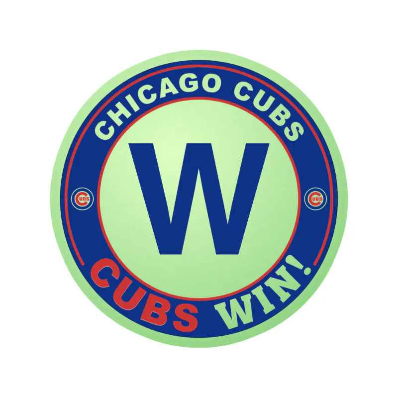 Chicago Cubs - Cubs Win - Glow in the Dark Vinyl Sticker - Custom Size