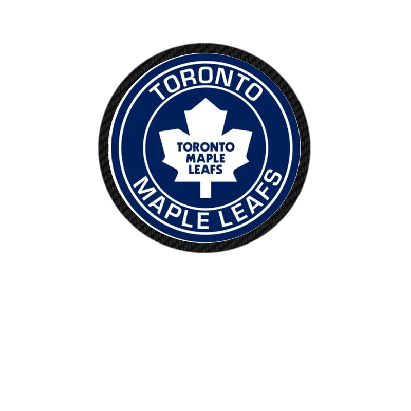 Toronto Maple Leafs - Dark Blue Circle With Name - Carbon Fiber Vinyl Sticker - Custom Size