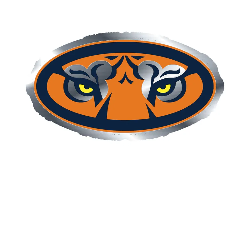Auburn Tigers - Image 1 - Silver Chrome Vinyl Decal - Custom Size