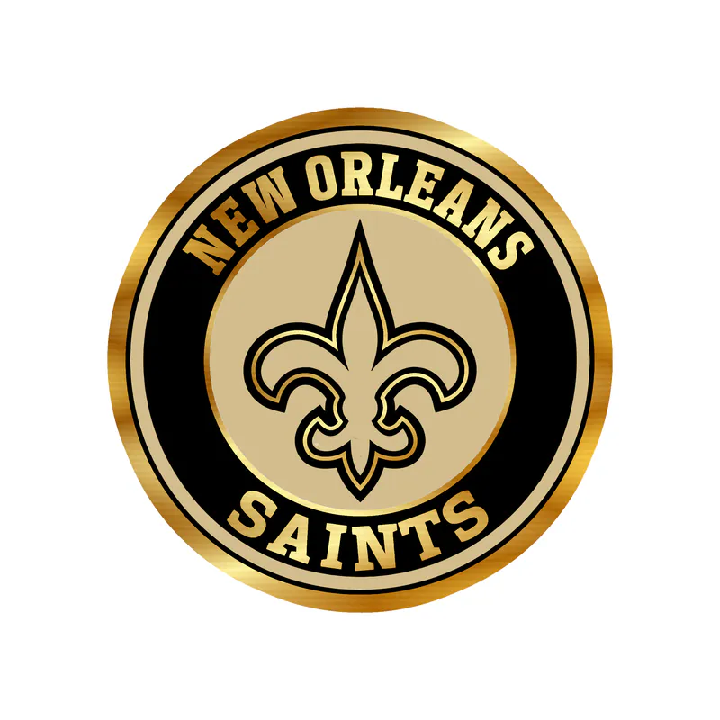 New Orleans Saints Circle Gold Chrome Vinyl Sticker - Custom Size