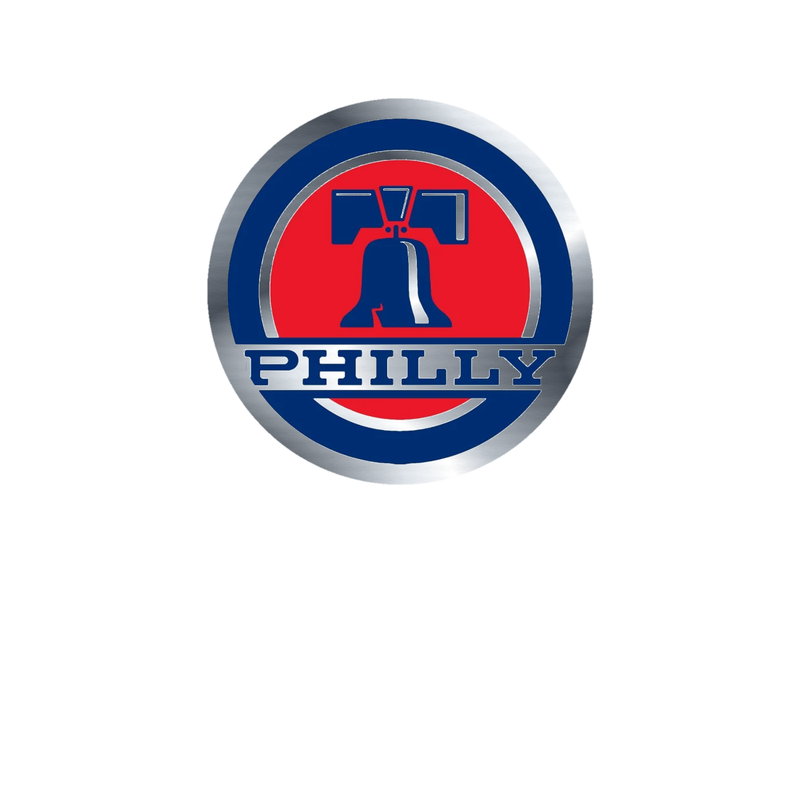 Philadelphia Phillies - Circle With Bell - Silver Chrome Vinyl Sticker - Custom Size