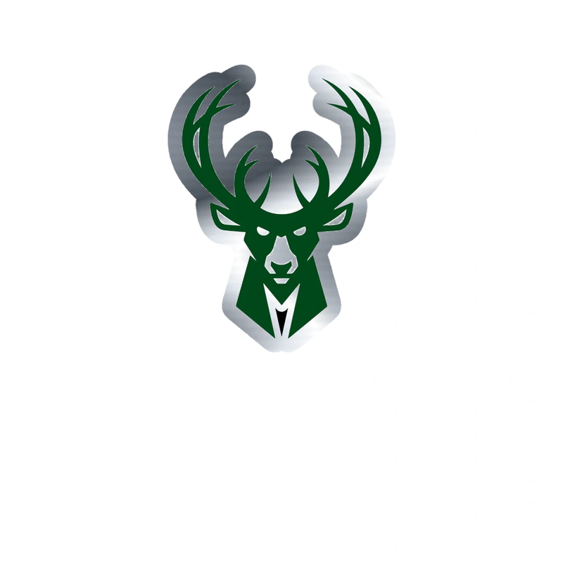 Milwaukee Bucks - Image 3 - Silver Chrome Vinyl Sticker - Custom Size