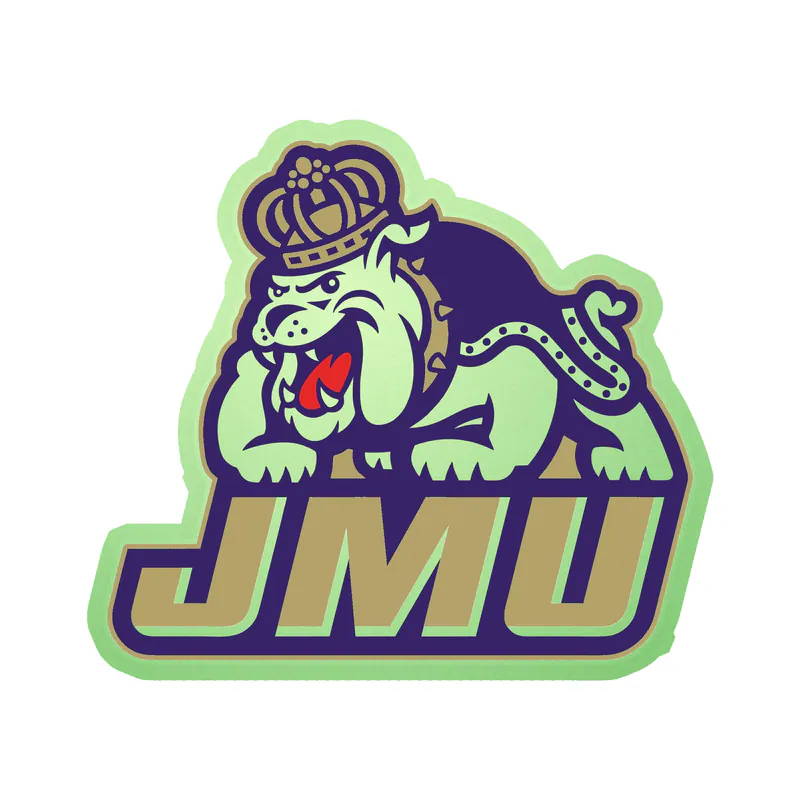 James Madison University Full Color Sticker - Glow in the Dark Vinyl Sticker - Custom Size