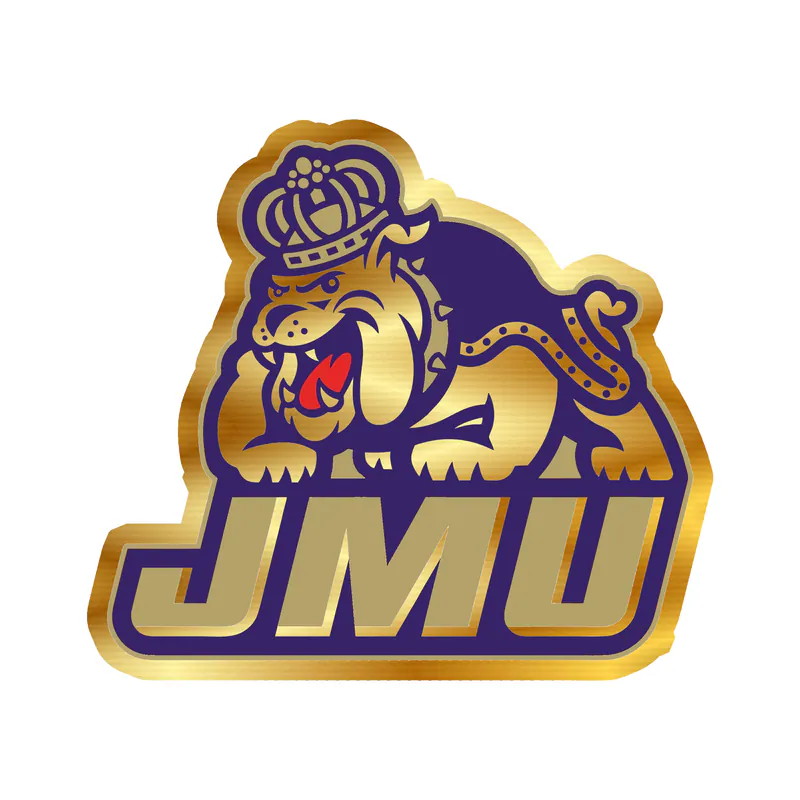 James Madison University Full Color Sticker - Gold Chrome Vinyl Sticker - Custom Size