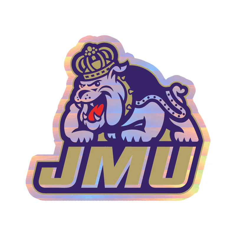 James Madison University Full Color Sticker - Holographic Vinyl Sticker - Custom Size