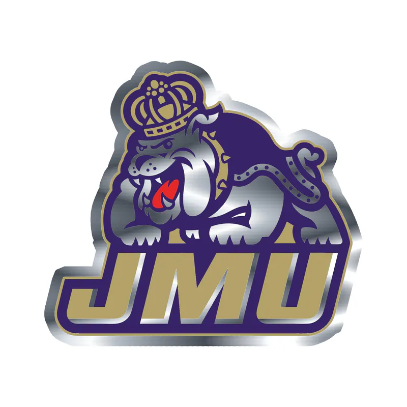 James Madison University Full Color Sticker - Silver Chrome Vinyl Sticker - Custom Size