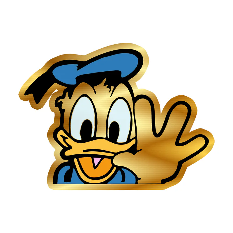 Donald Duck Gold Chrome Vinyl Sticker - Custom Size