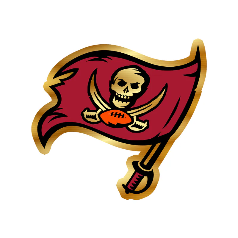 Tampa Bay Buccaneers - Dark Flag - Gold Chrome Vinyl Sticker - Custom Size