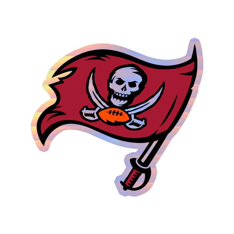 Tampa Bay Buccaneers - Dark Flag - Holographic Vinyl Sticker - Custom Size