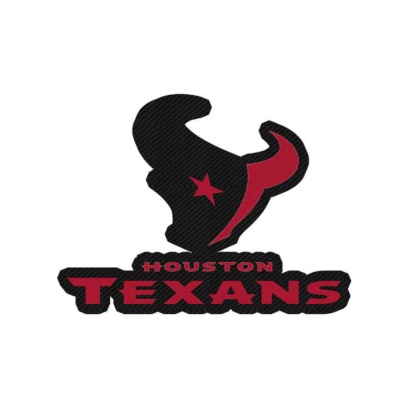 Houston Texans - Bull Head With Name - Carbon Fiber Vinyl Sticker - Custom Size