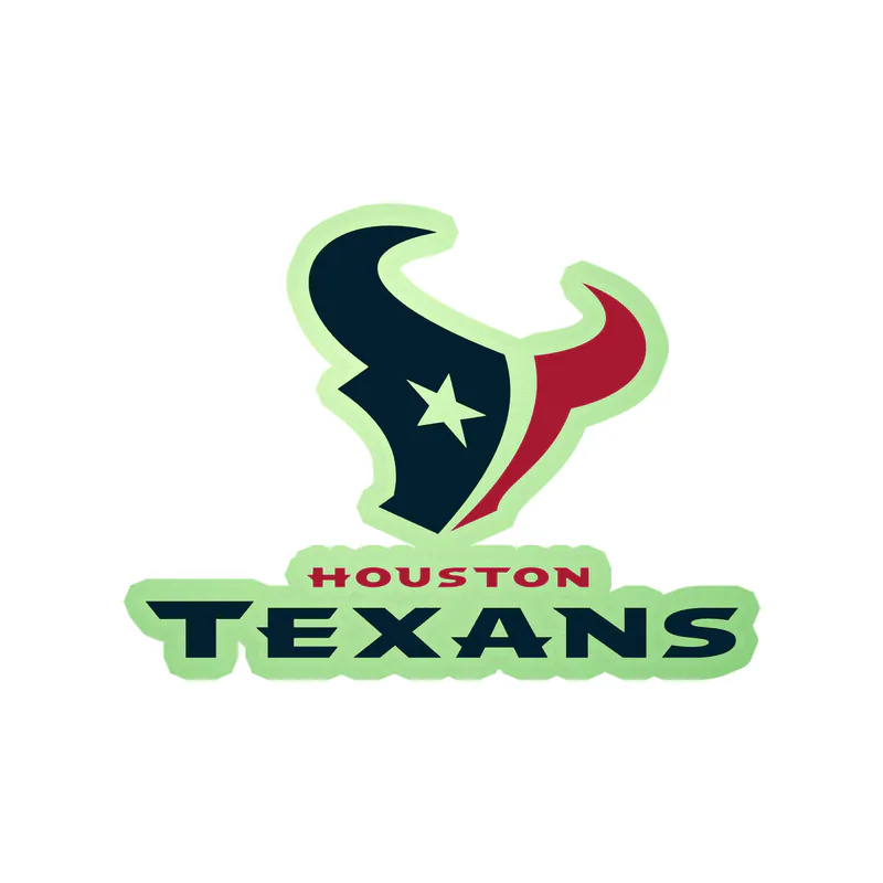 Houston Texans - Bull Head With Name  - Glow in the Dark Vinyl Sticker - Custom Size