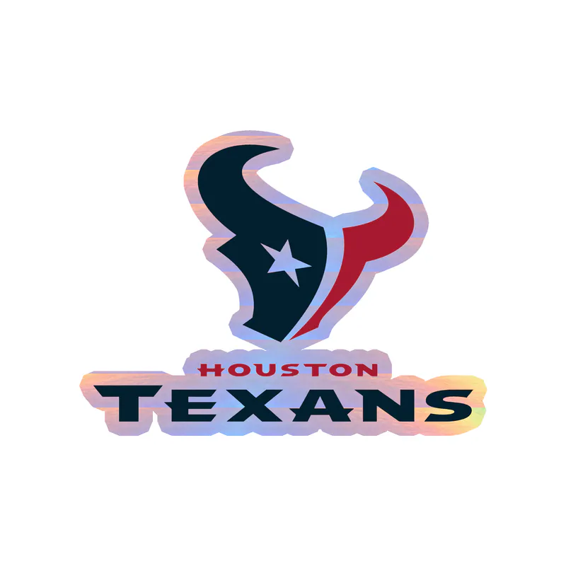 Houston Texans - Bull Head With Name  - Holographic Vinyl Sticker - Custom Size